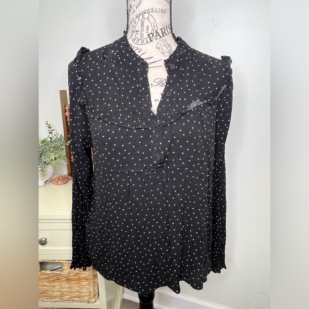 Collective Concepts Long Sleeve Polka-Dot Top